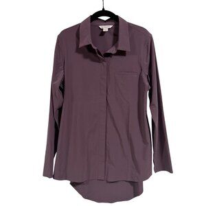 Athleta Urbanite 2.0 High-Low Button-Up Top Dark Sky Violet Size‎ S